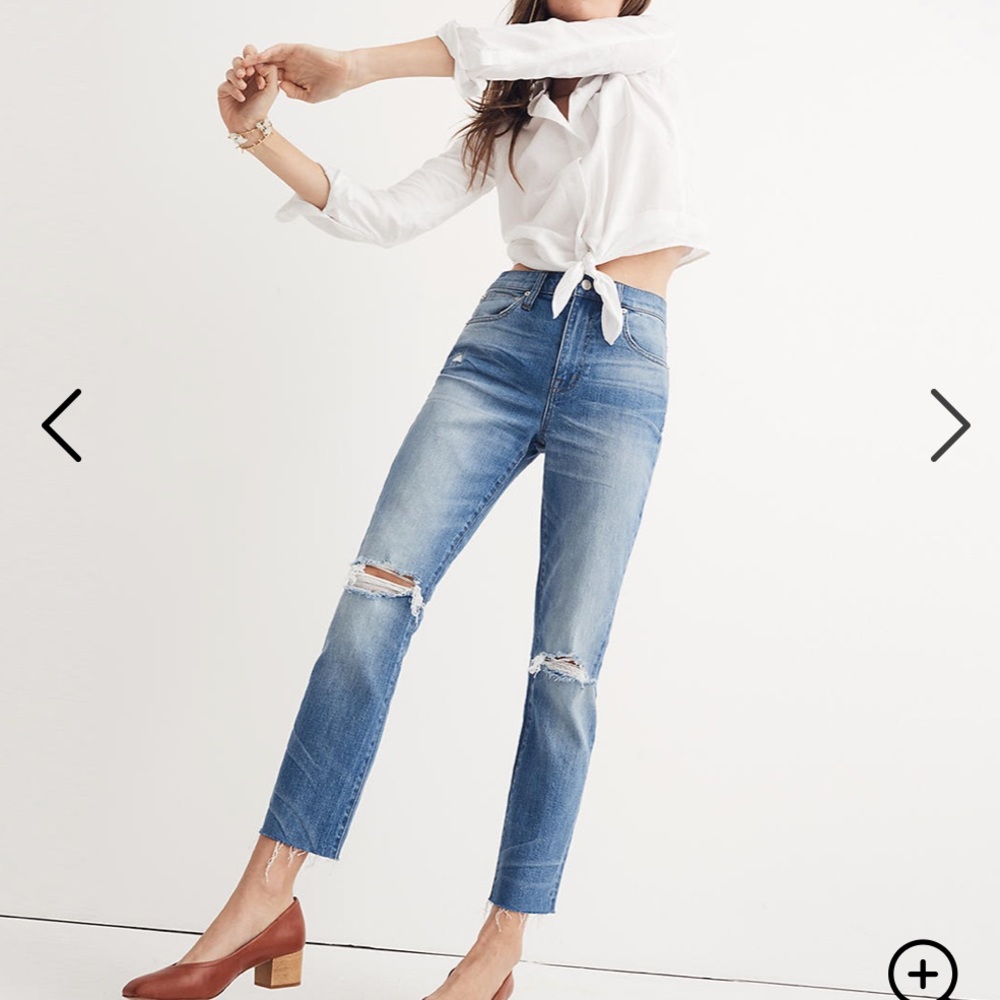 Madewell High Rise Slim Ripped Boyjean Jeans